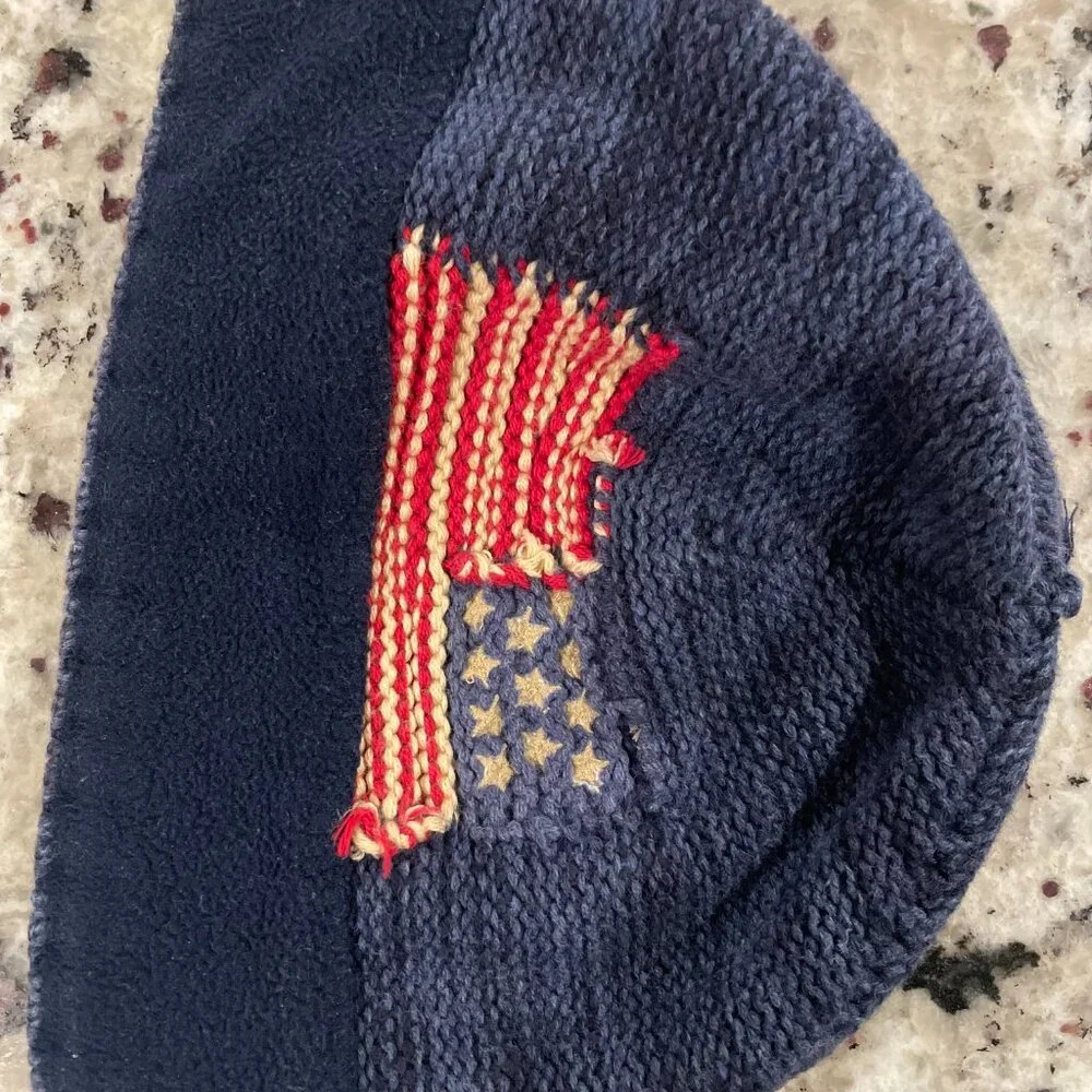 Boys Authentic Ralph Lauren Flag Combined Cotton Beanie - Picture 4 of 5